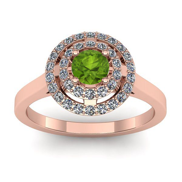 Inel de logodna cu peridot rotund