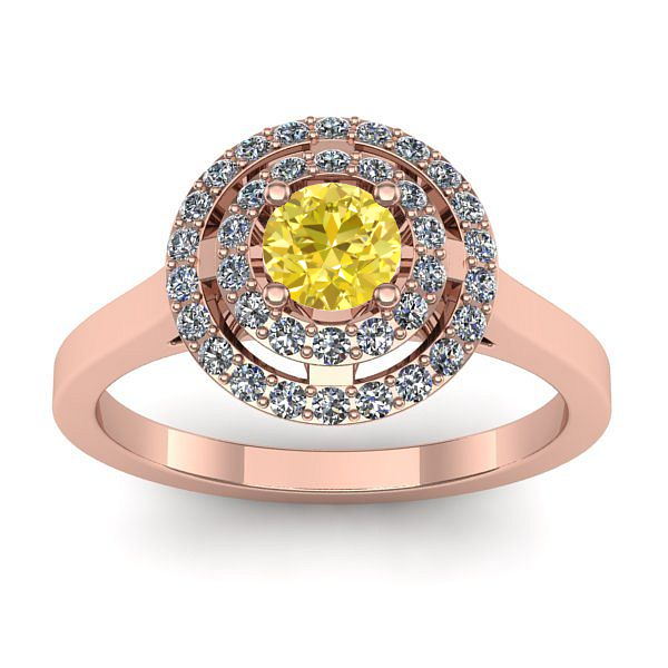 Inel logodna cu safir galben rotund