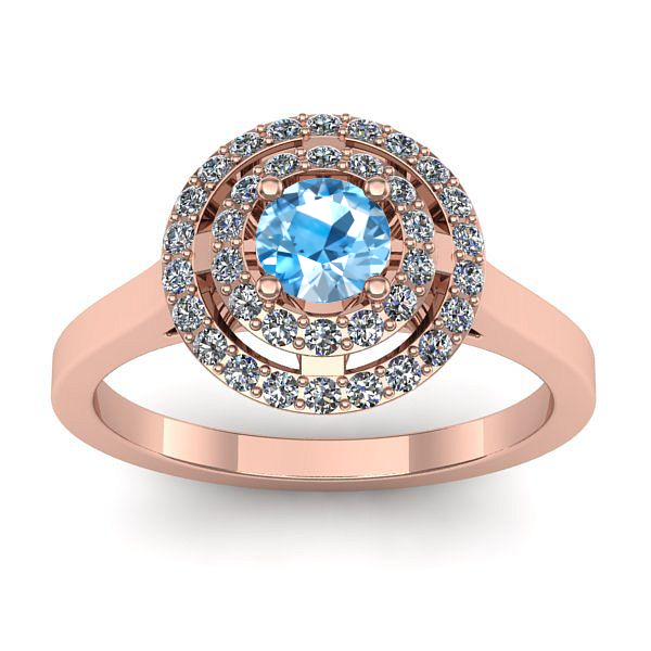 Inel logodna cu topaz blue rotund