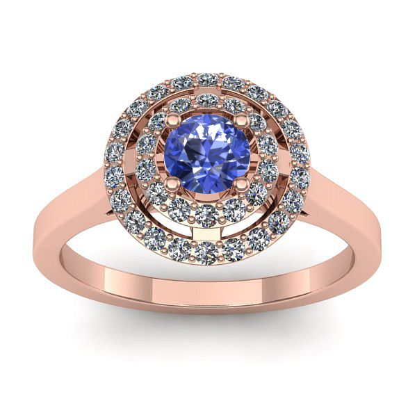 Inel de logodna cu tanzanit rotund