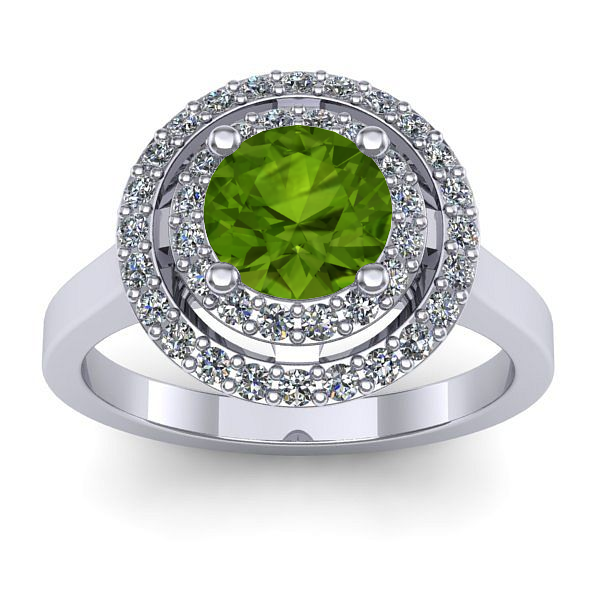Inel logodna cu peridot rotund