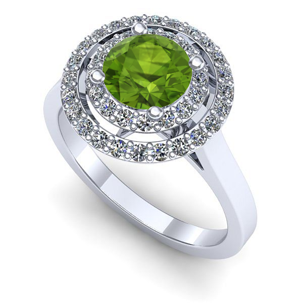Inel din aur alb cu peridot