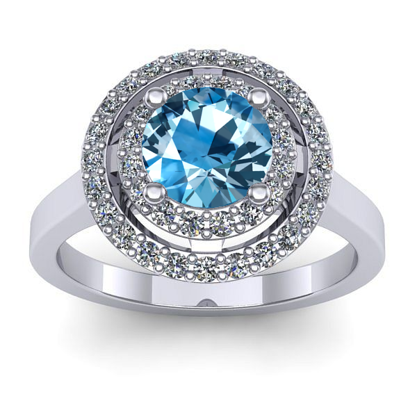 Inel de logodna cu topaz blue rotund