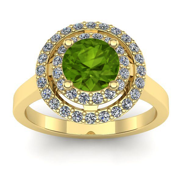 Inel logodna cu peridot rotund