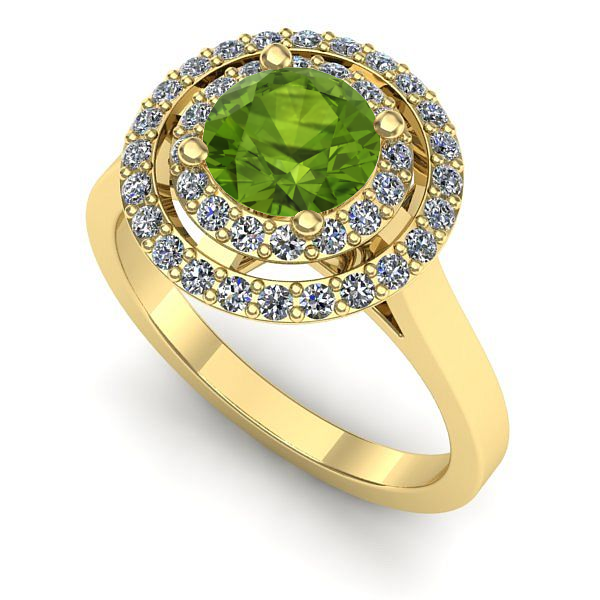 Inel de logodna din aur galben cu peridot