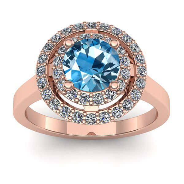 Inel de logodna cu topaz blue rotund