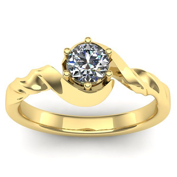 Inel cu diamant rotund