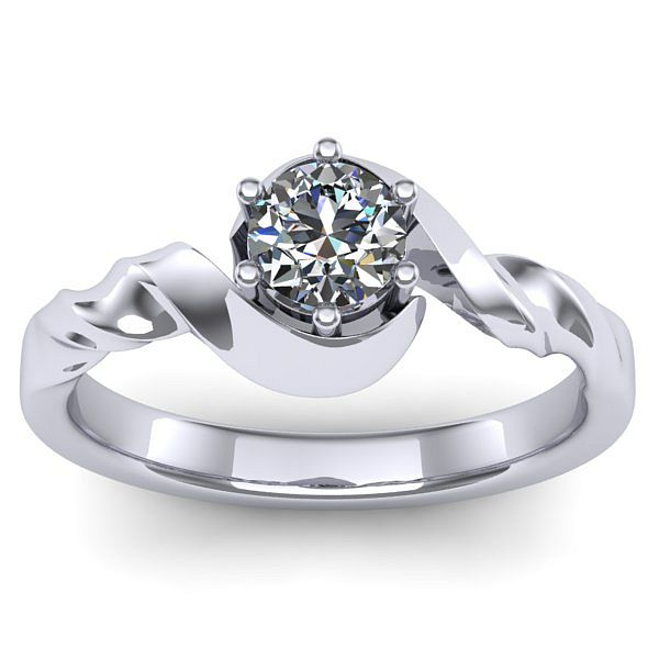 Inel logodna cu diamant rotund