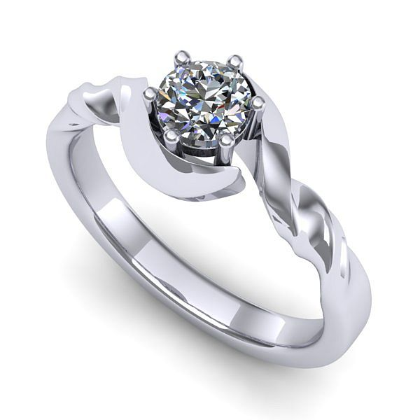 Inel din aur alb cu diamant