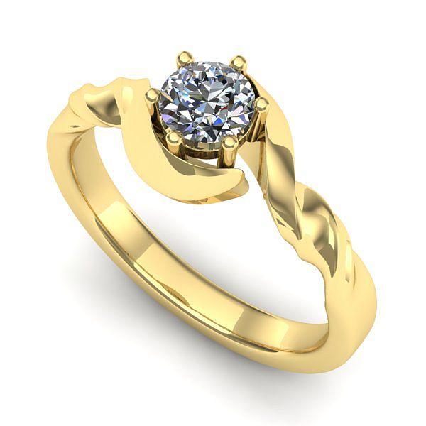 Inel de logodna din aur galben cu diamant