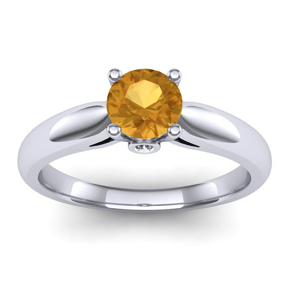 Inel cu citrin rotund