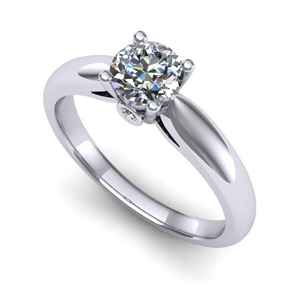Inel de logodna din aur alb cu diamant
