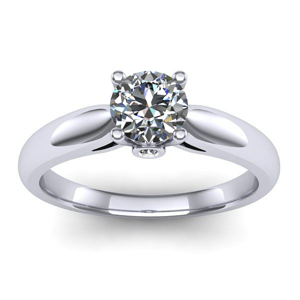 Inel de logodna cu safir alb rotund