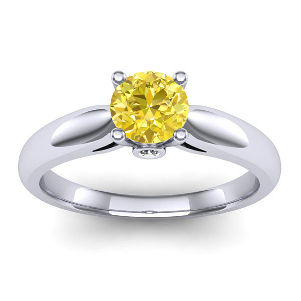 Inel logodna cu safir galben rotund