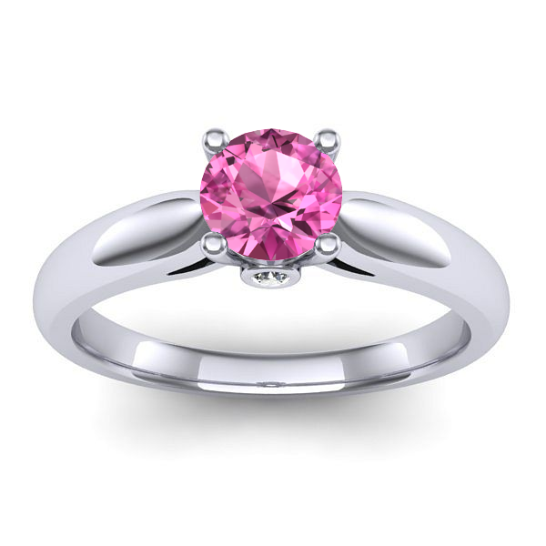 Inel cu safir roz rotund