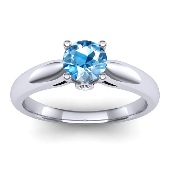 Inel cu topaz blue rotund
