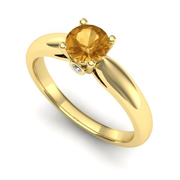 Inel de logodna din aur galben cu citrin