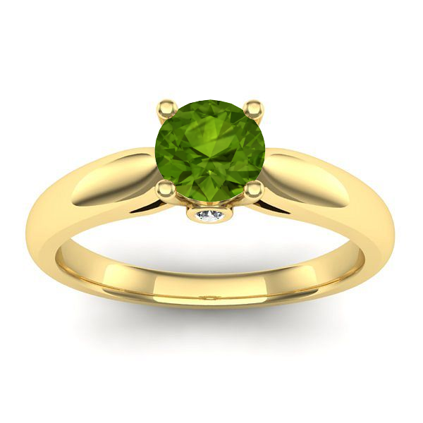 Inel cu peridot rotund