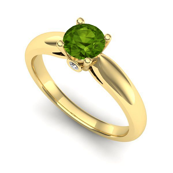 Inel de logodna din aur galben cu peridot