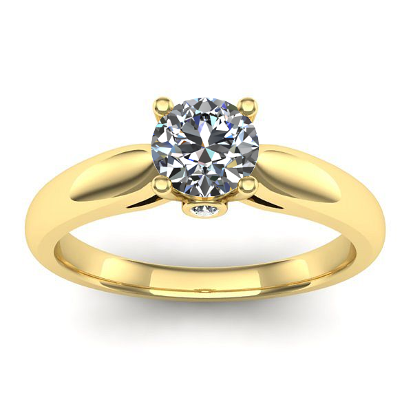 Inel cu safir alb rotund