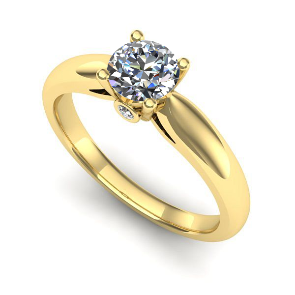 Inel din aur galben cu diamant de laborator