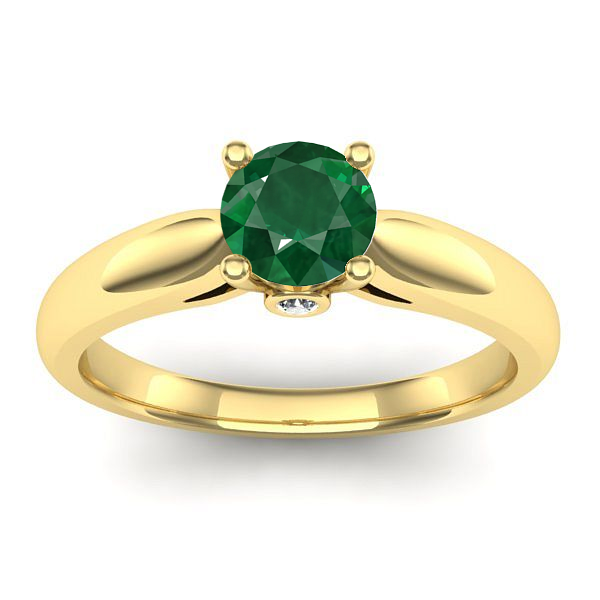 Inel cu smarald rotund