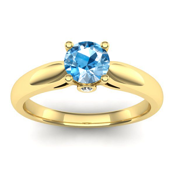 Inel logodna cu topaz blue rotund