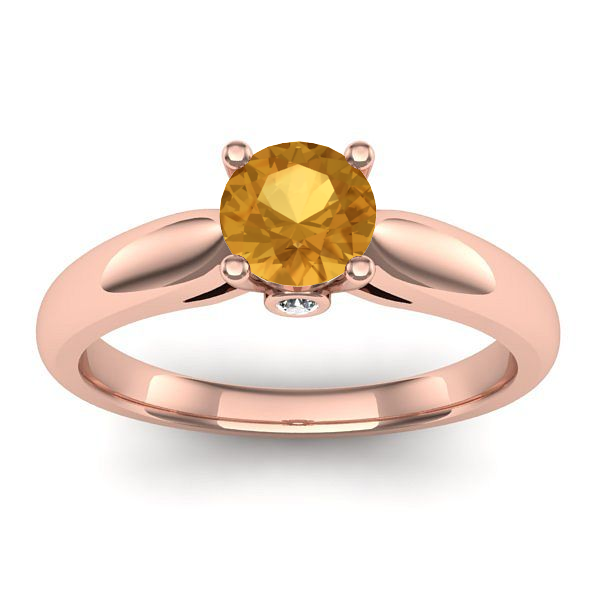 Inel logodna cu citrin rotund