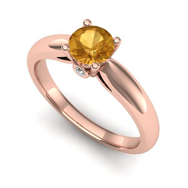 Inel din aur roz cu citrin