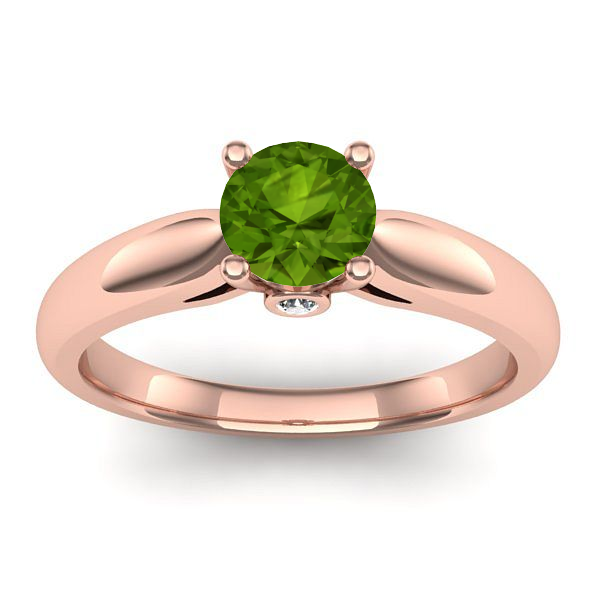 Inel de logodna cu peridot rotund