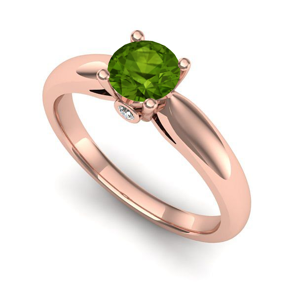 Inel din aur roz cu peridot