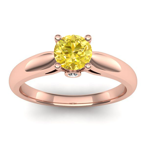 Inel cu safir galben rotund