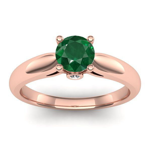 Inel logodna cu smarald rotund