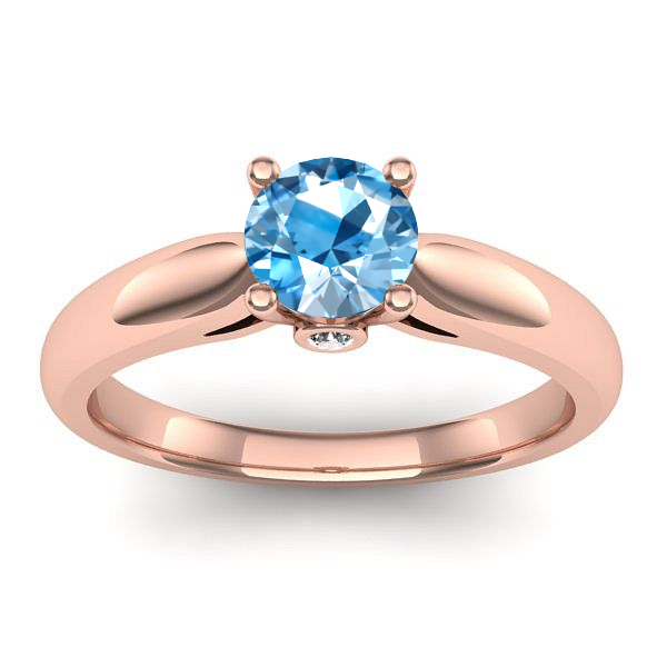 Inel cu topaz blue rotund
