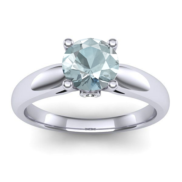 Inel cu aquamarin rotund