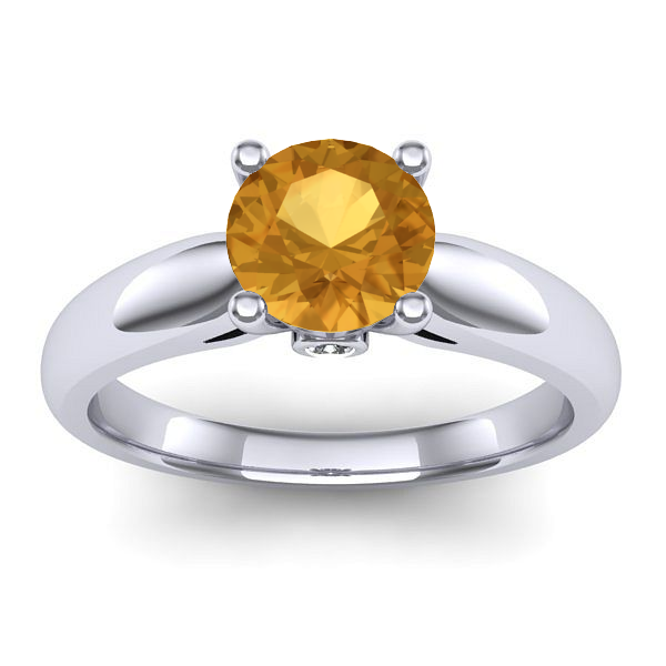 Inel cu citrin rotund