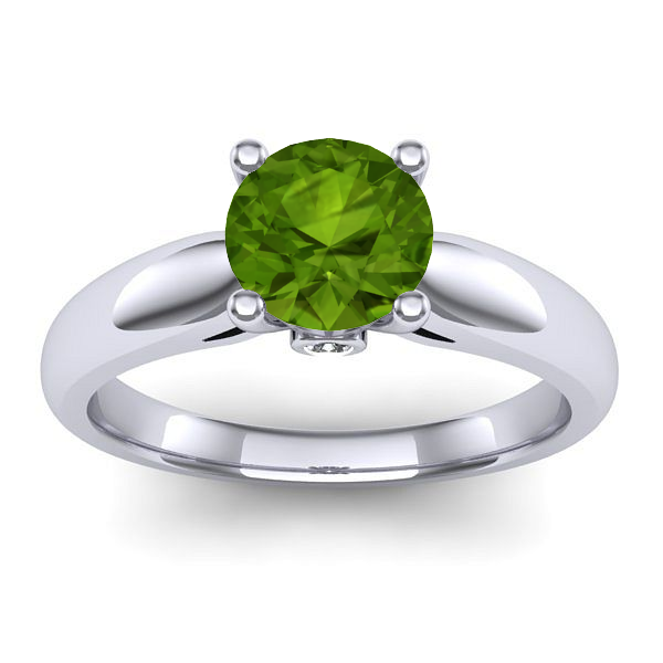 Inel de logodna cu peridot rotund