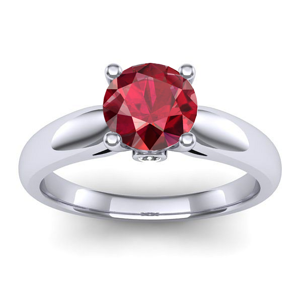 Inel de logodna cu rubin rotund