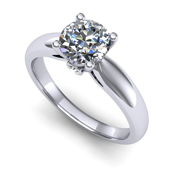 Inel din aur alb cu diamant de laborator