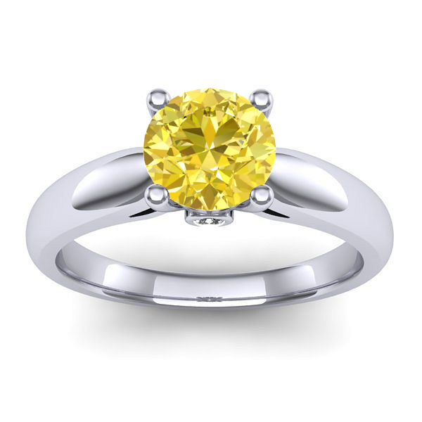 Inel de logodna cu safir galben rotund
