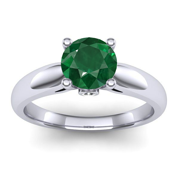 Inel logodna cu smarald rotund