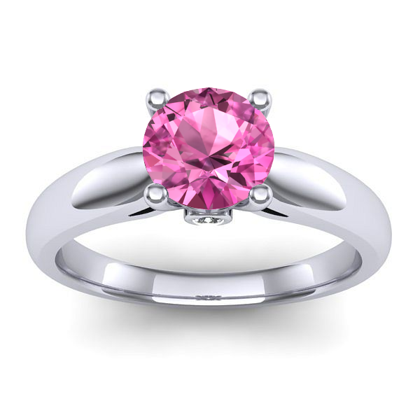 Inel cu safir roz rotund