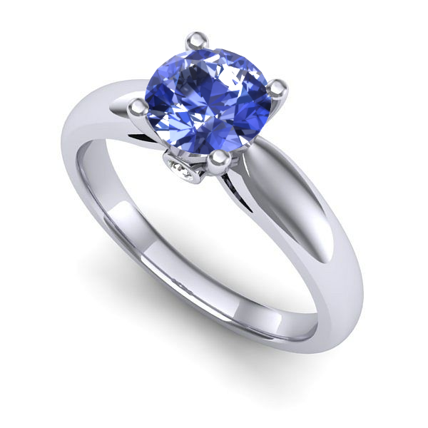 Inel de logodna din aur alb cu tanzanit