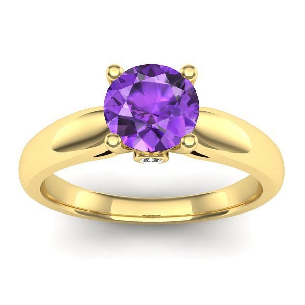 Inel de logodna cu ametist rotund