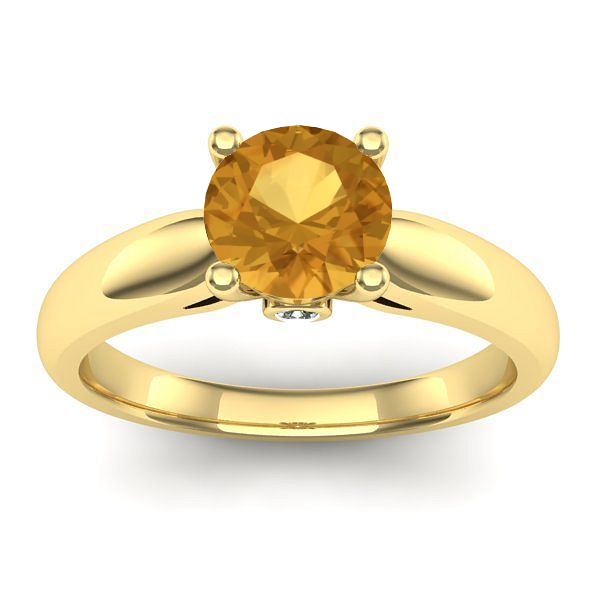 Inel logodna cu citrin rotund
