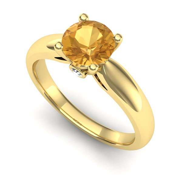Inel de logodna din aur galben cu citrin