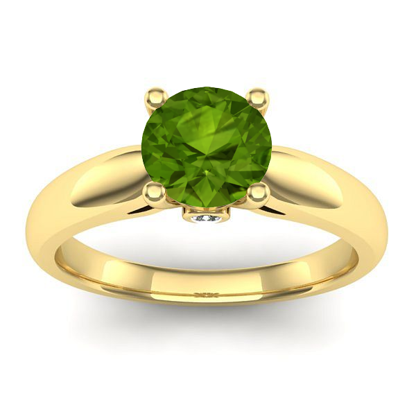 Inel de logodna cu peridot rotund