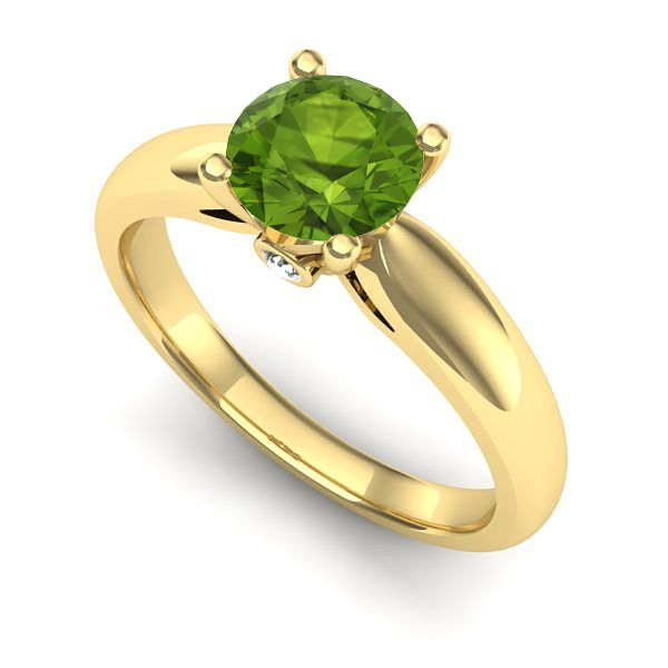 Inel de logodna din aur galben cu peridot