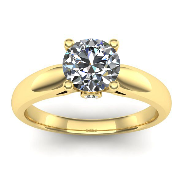 Inel de logodna cu safir alb rotund