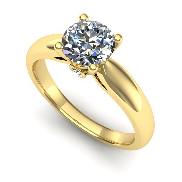 Inel de logodna din aur galben cu safir alb